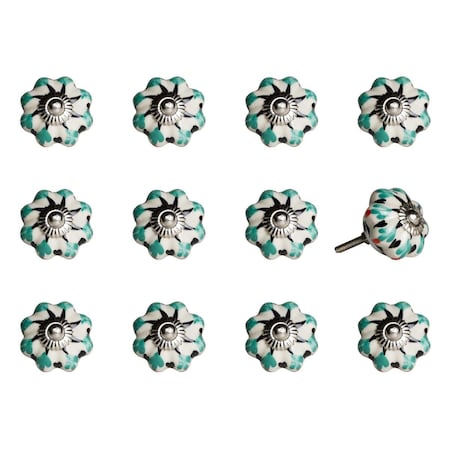 Decoracion K1700 Knob It - White Green & Black, 12PK DE3091742
